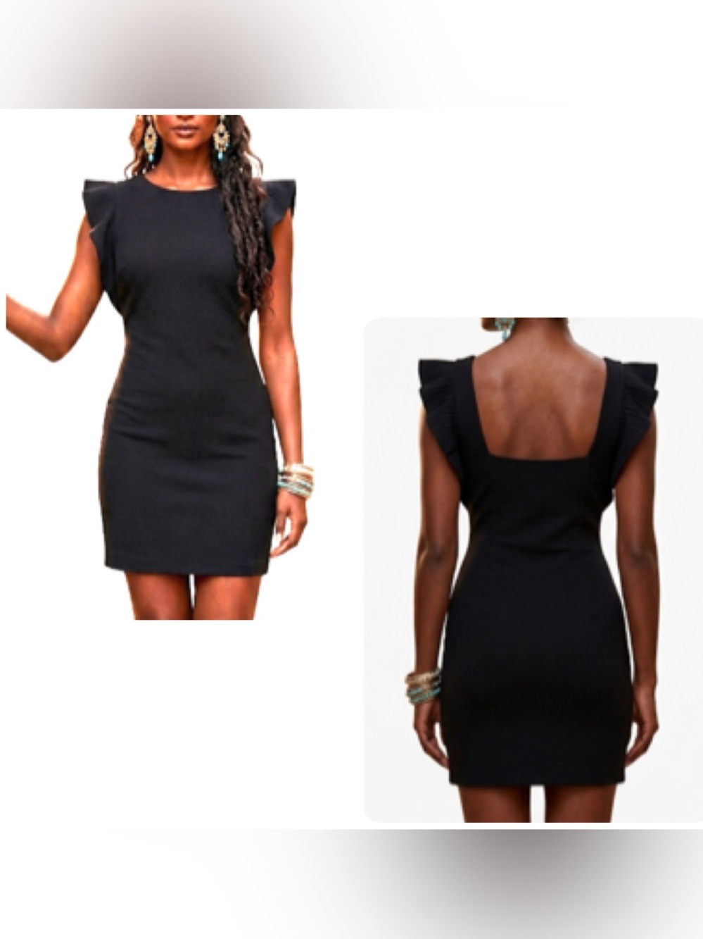 Bailey 44 Chic Black Ruffle-Sleeve Mini Dress